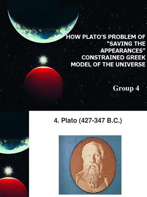 Saving the appearances by plato